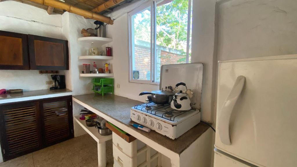 Kuchyň nebo kuchyňský kout v ubytování Hosteria Guachapeli