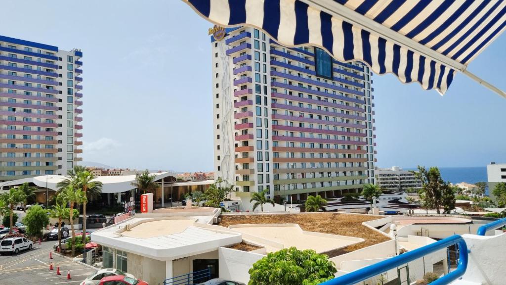 a view of a city with tall buildings at Paraiso Studio in Playa Paraiso