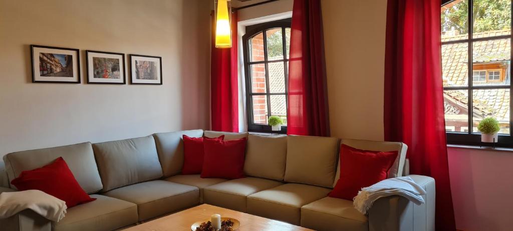 Posezení v ubytování Ferienappartements im Speicherwerk