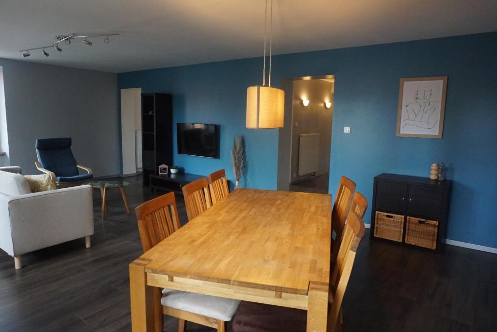 TV a/nebo společenská místnost v ubytování L'Aubach - appartement spacieux - au pied du vignoble - parking gratuit