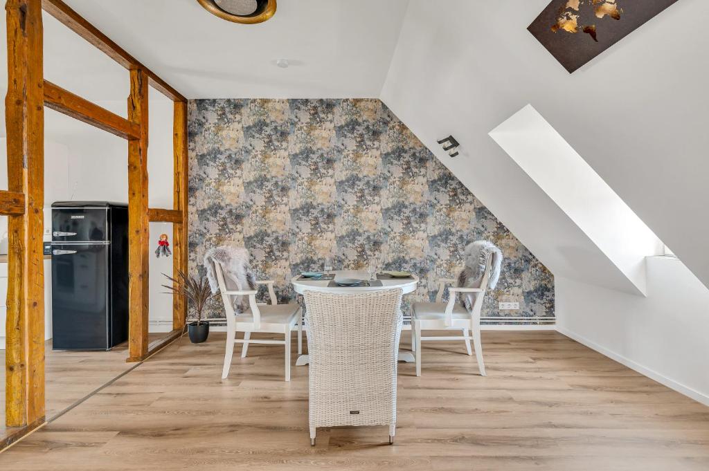 Kuchyň nebo kuchyňský kout v ubytování Altstadt-Refugium unterm Dach Goslar