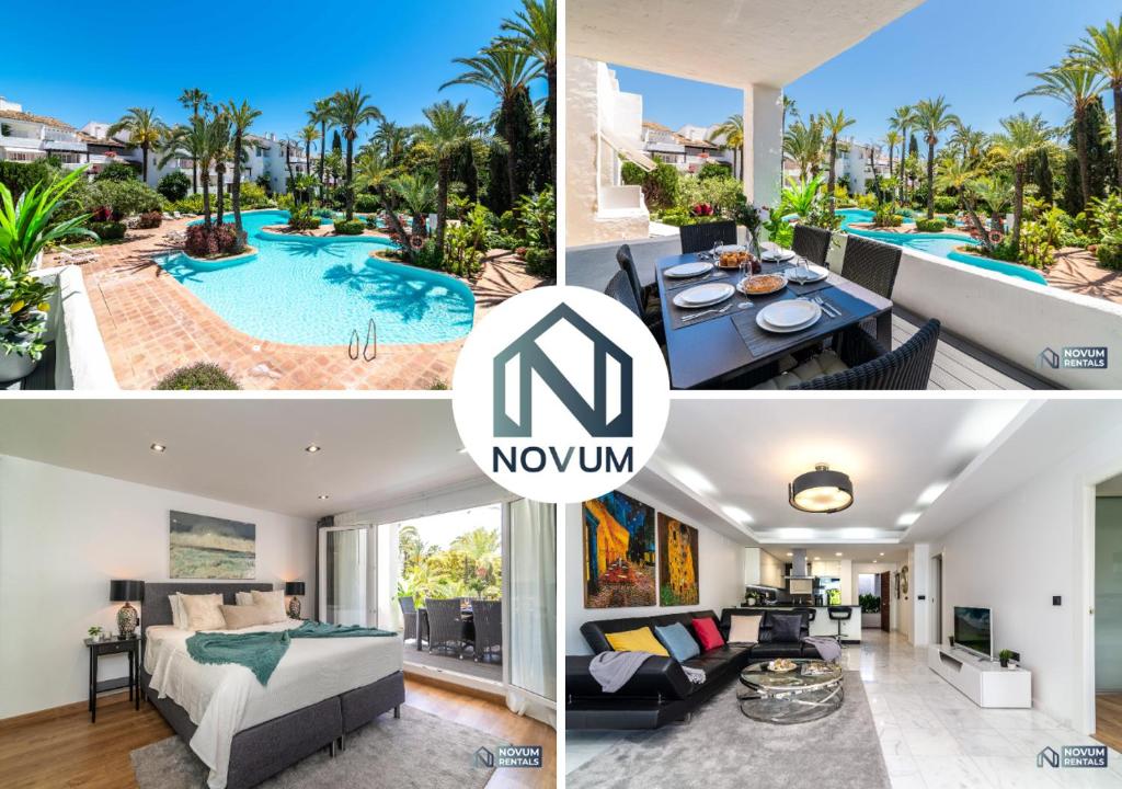 a collage of photos of a villa at Luxurious Beachside in the Heart of Puente Romano in Marbella
