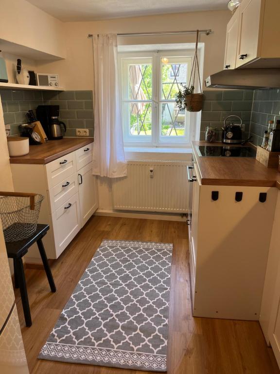 Kuchyň nebo kuchyňský kout v ubytování Ferienwohnung Gartenglück