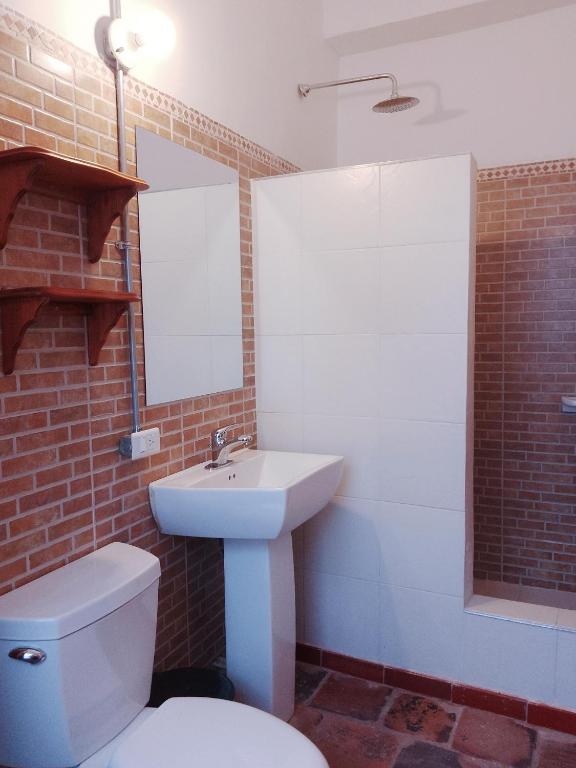 Koupelna v ubytování Casita de Piedra