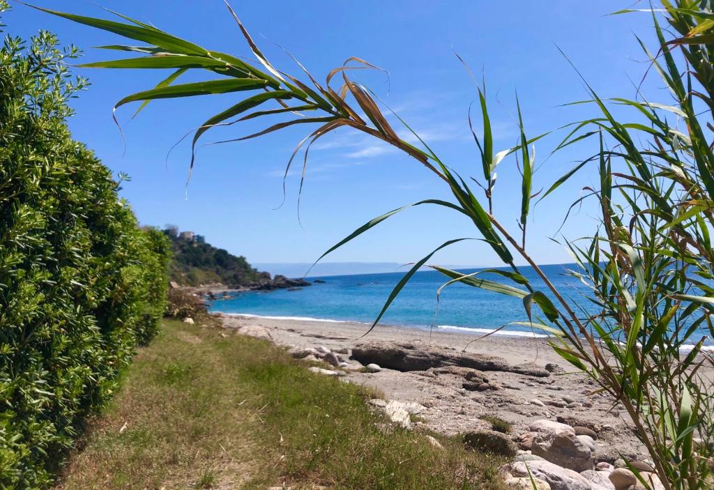 una playa con vistas al océano en Casa vite, en Forza dʼAgro