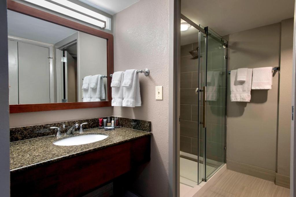 Koupelna v ubytování Marriott Albany