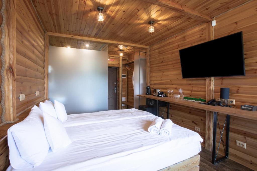 TV a/nebo společenská místnost v ubytování Ego Hotel Буковель