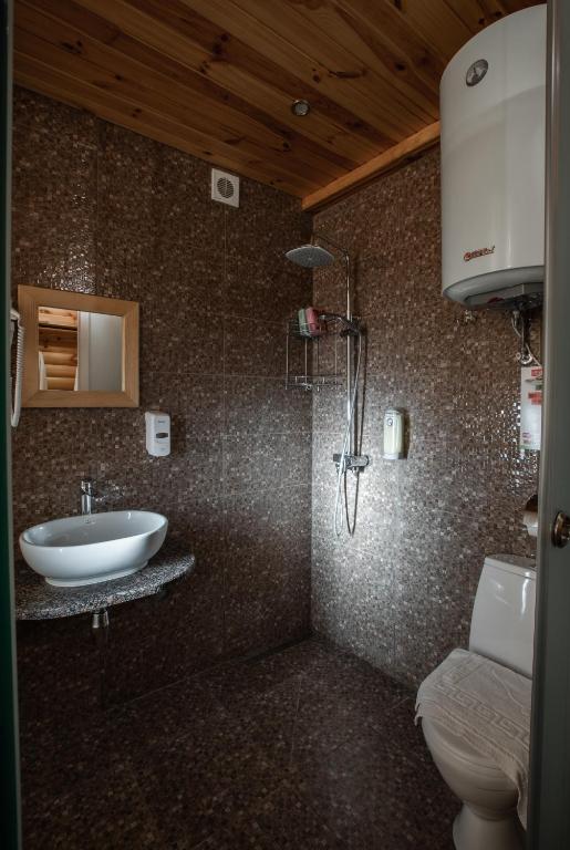 Koupelna v ubytování Ego Hotel Буковель