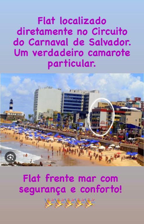 Farol Barra Flat. Vista Mar no Circuito do Carnaval . Em frente a praia. - 带有海景的工作室公寓