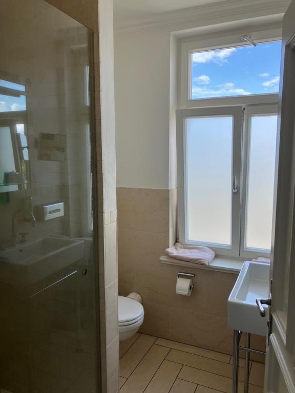 Koupelna v ubytování Hotel Seemöwe