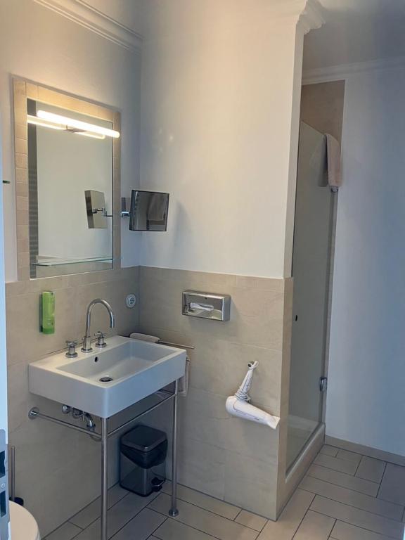 Koupelna v ubytování Hotel Seemöwe