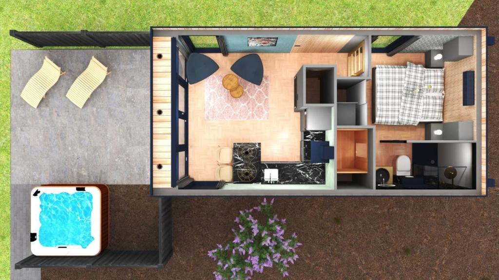 Půdorys ubytování Wellnesslodge Merel