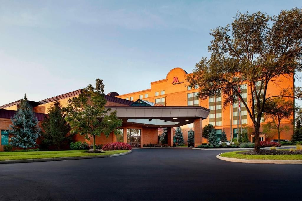 a large building with a road in front of it at Marriott Cincinnati North in West Chester