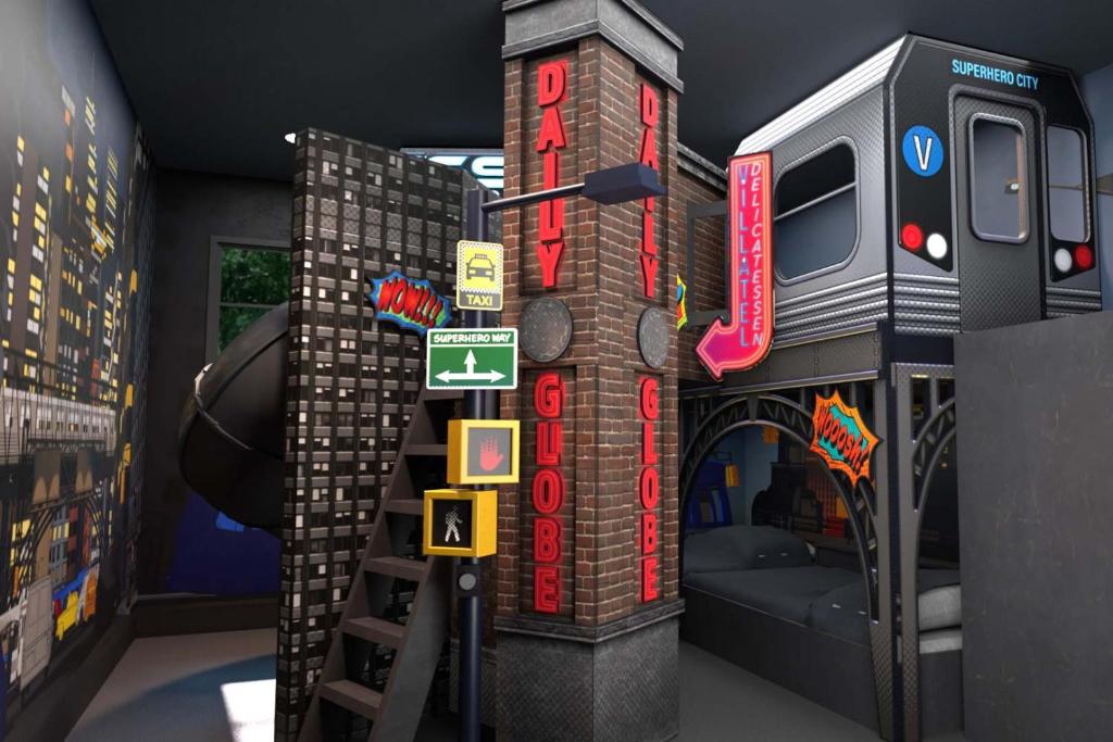 Vor4845pp 7 Bed, Superhero City, Toy Box, Gaming Nook, Orlando (updated