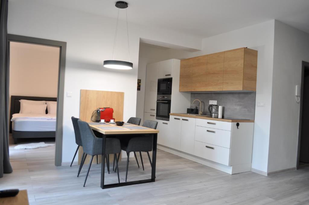 Kuchyň nebo kuchyňský kout v ubytování Apartment Timo Bešeň 209