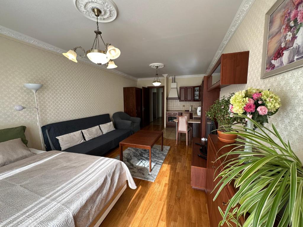 Postel nebo postele na pokoji v ubytování Apartment Julia in the center of Karlovy Vary