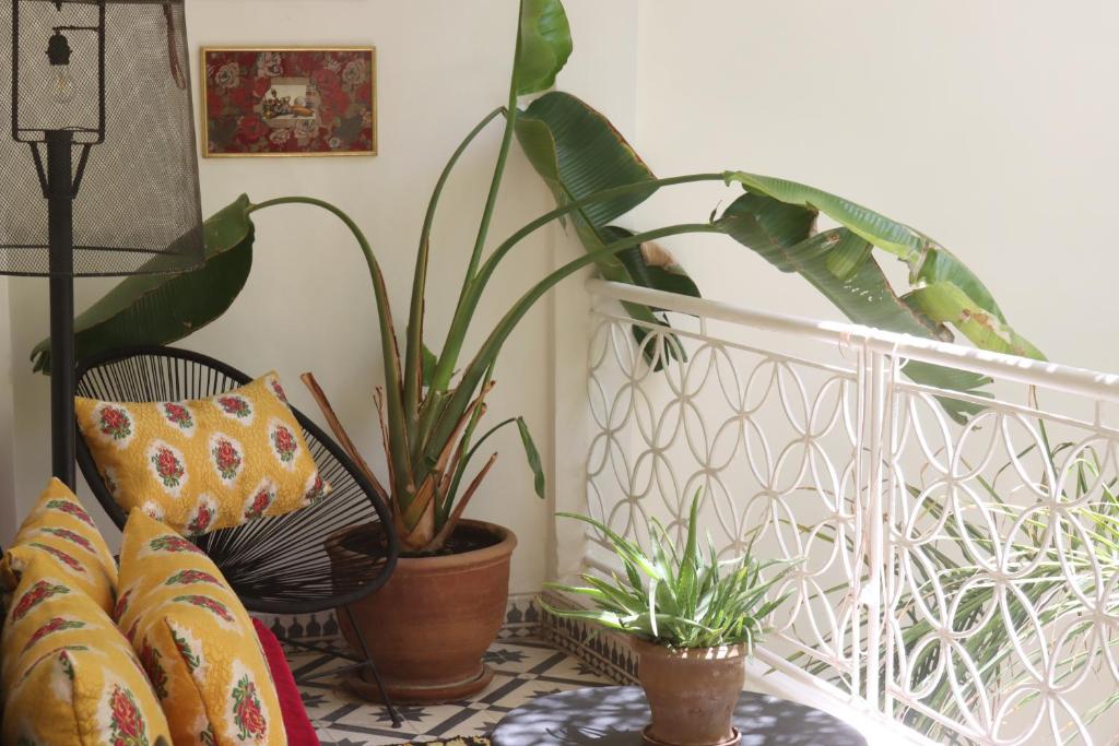 Predel za sedenje v nastanitvi Riad NaaNaa Bed & Breakfast
