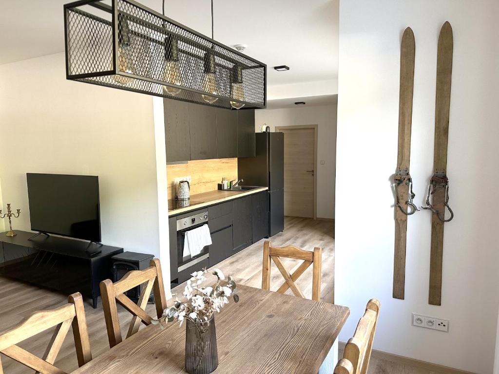 Kuchyň nebo kuchyňský kout v ubytování Apartmány Čerňák - Dolňák - 4-6 osob, terasa, grill, dvě parkovací místa