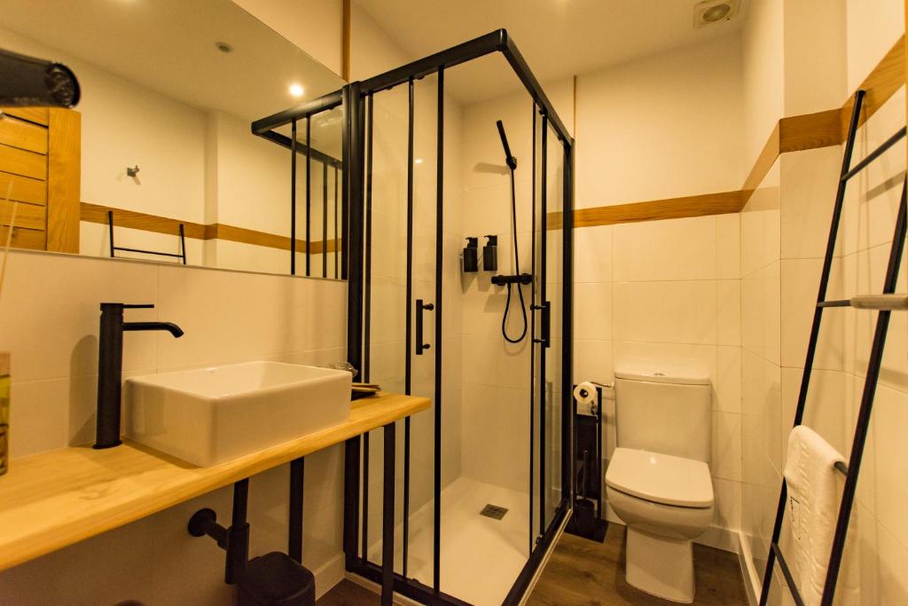 Koupelna v ubytování hostal Nomade Santiago