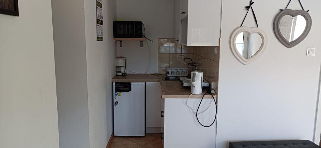 Kuchyňa alebo kuchynka v ubytovaní Domek nad Wartą