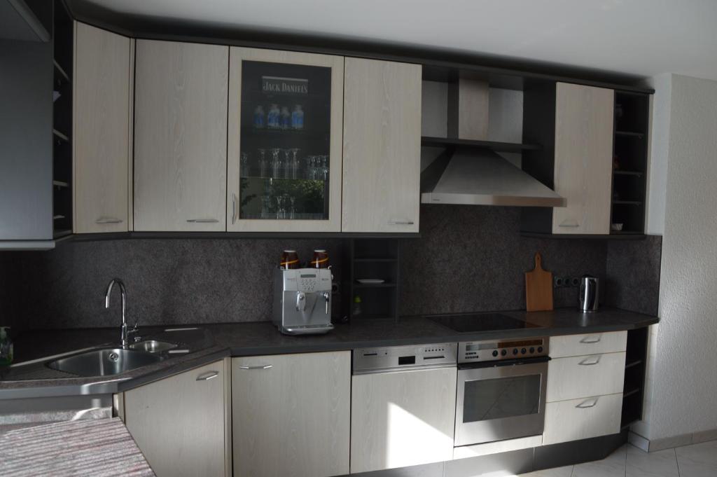 Kuchyň nebo kuchyňský kout v ubytování Apartment Traumzeit