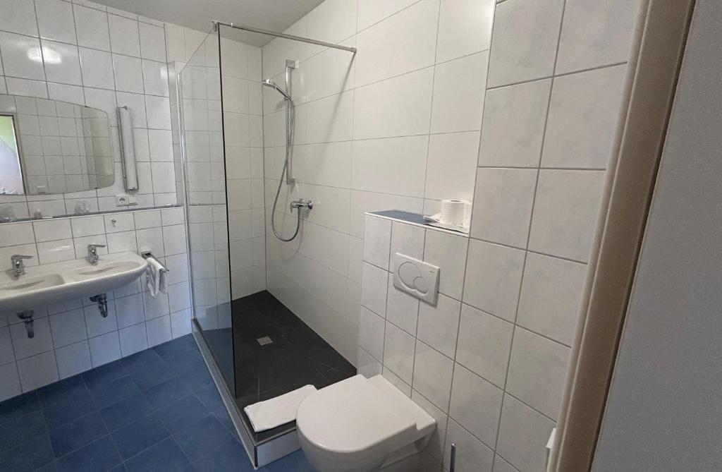 Koupelna v ubytování Goldener Schwan Hotel Garni