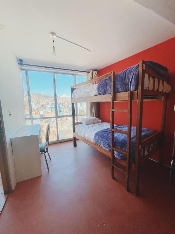 Lobo Hostel La Pazにあるベッド
