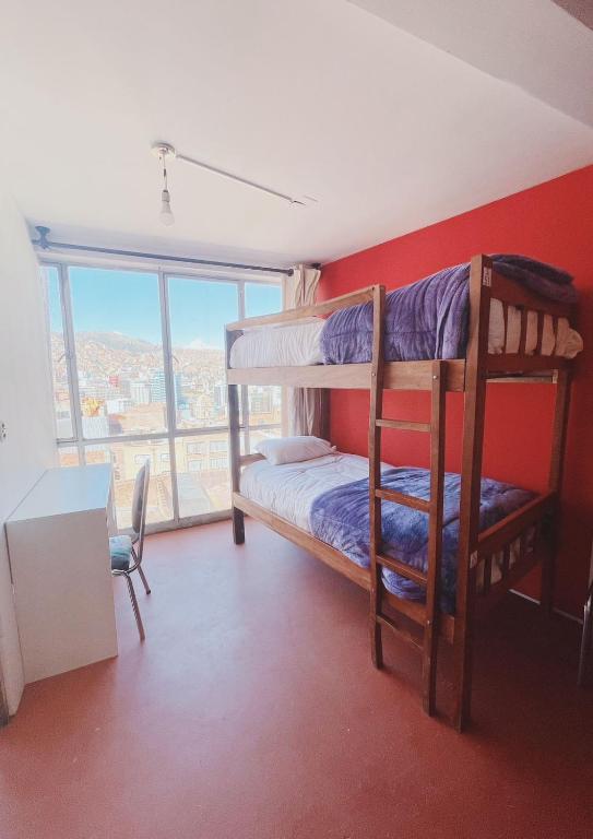 Lobo Hostel La Pazにあるベッド