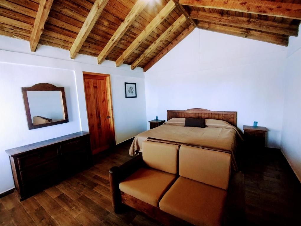 Posezení v ubytování Cabañas el Corral del Rayo Huasca