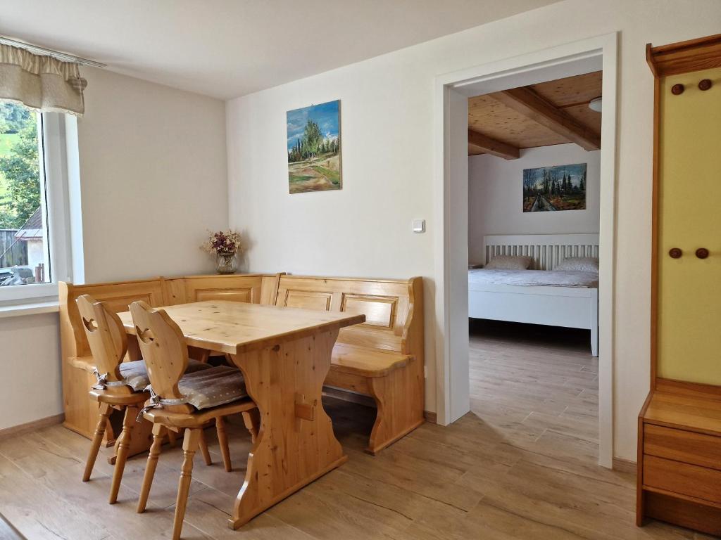 Postel nebo postele na pokoji v ubytování Lipovka