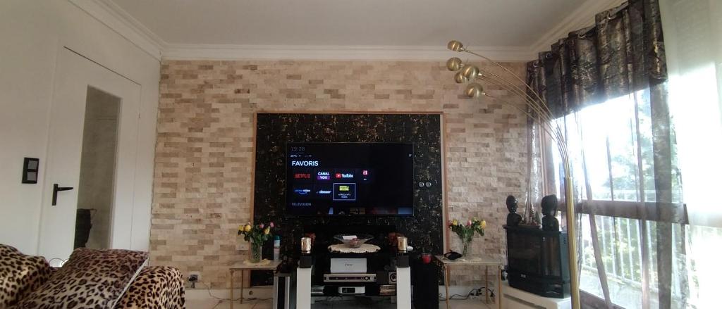 TV a/nebo společenská místnost v ubytování Mon nid d'or JOIGNY FRANCE