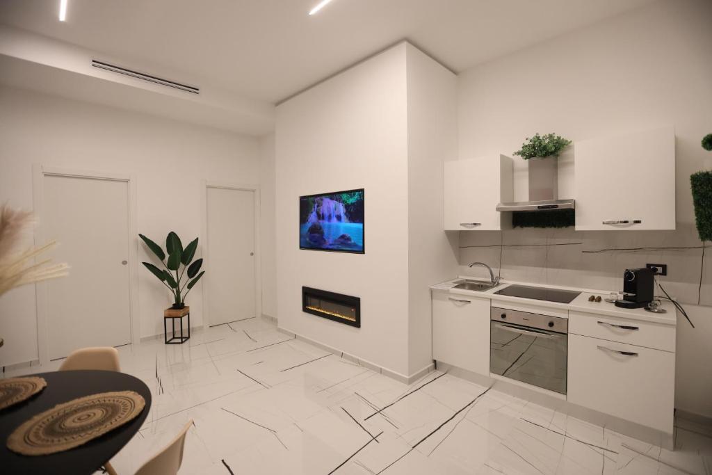 Kuchyň nebo kuchyňský kout v ubytování 50 m2 Apartment