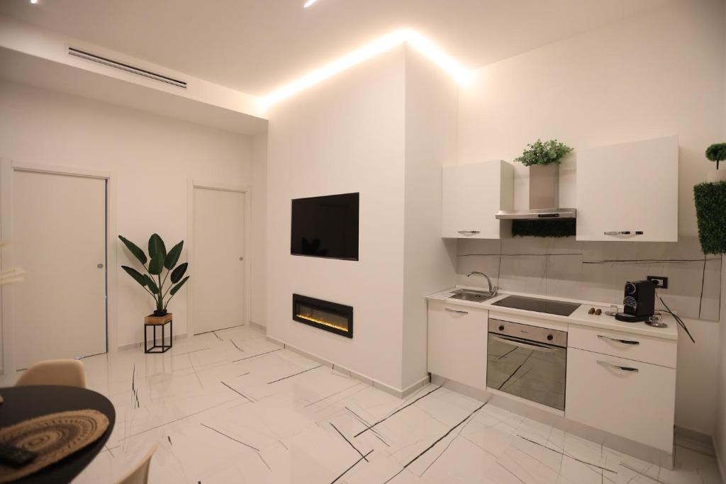Kuchyň nebo kuchyňský kout v ubytování 50 m2 Apartment