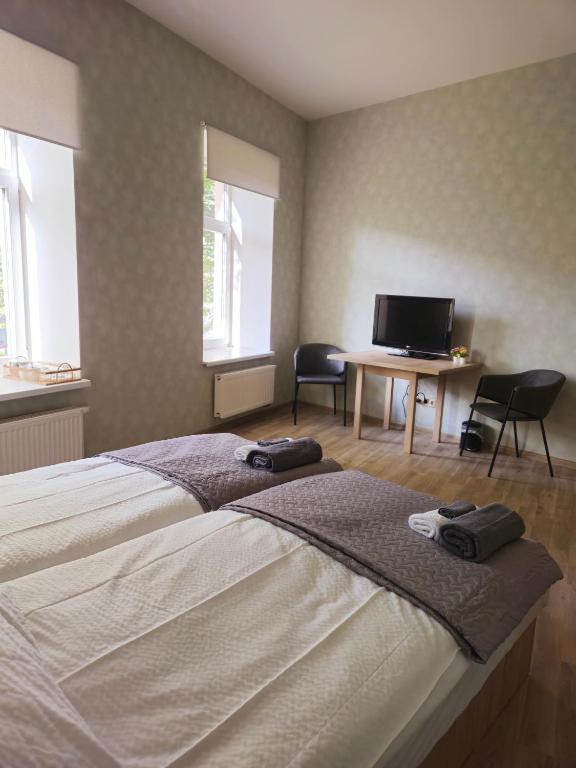 TV a/nebo společenská místnost v ubytování Neiroprakse Mini Hotel