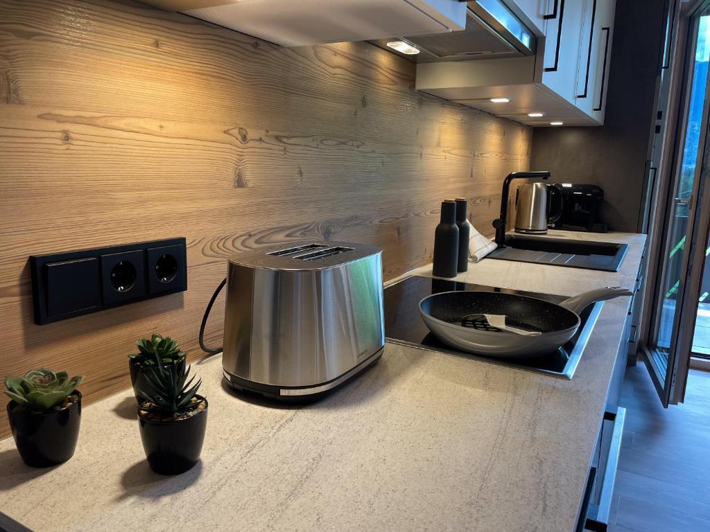 Kuchyň nebo kuchyňský kout v ubytování Kaunergrat Appartement