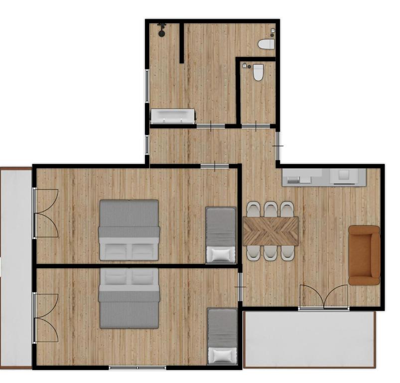 Půdorys ubytování Chic lodge-apartments