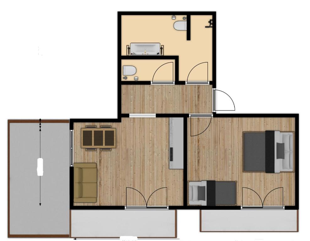 Půdorys ubytování Chic lodge-apartments