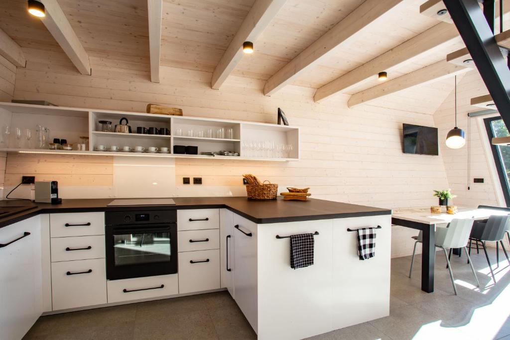 Kuchyň nebo kuchyňský kout v ubytování Chalet Belveder Železná Ruda Martina
