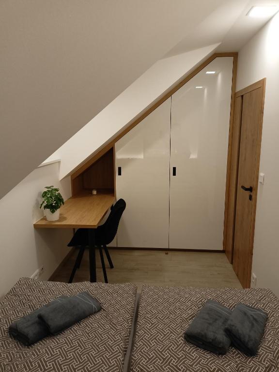 Postel nebo postele na pokoji v ubytování Chalupa u Mikeše