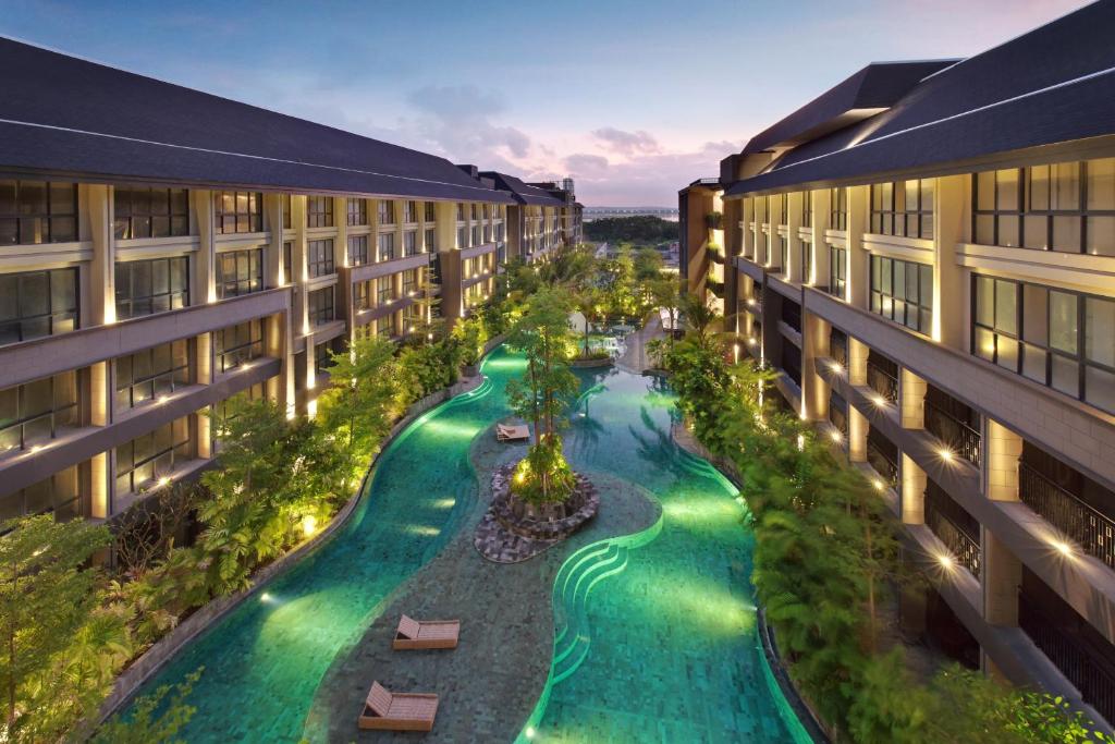 an aerial view of the courtyard of a building at Anagata Hotels and Resorts Tanjung Benoa in Nusa Dua