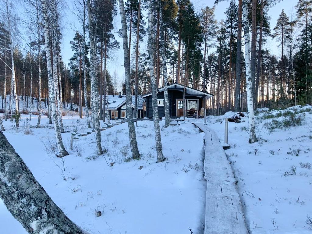 L&#39;&eacute;tablissement Saimaan Villa Mustikka en hiver