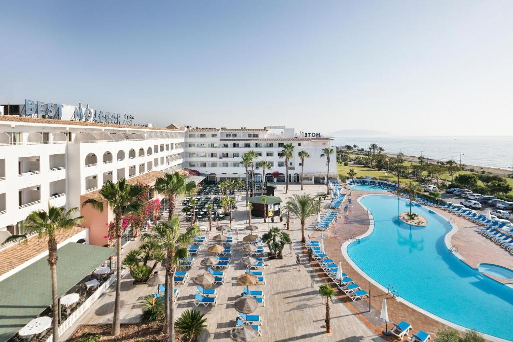 an aerial view of a resort with a swimming pool at Hotel Best Mojácar in Mojácar