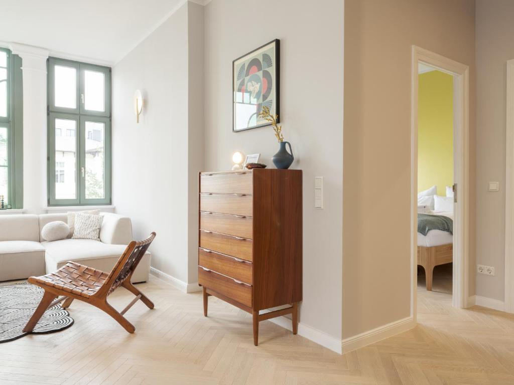 Postel nebo postele na pokoji v ubytování OSTKÜSTE - Villa Steigel Design Apartments