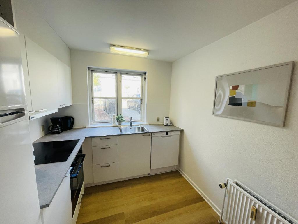 Kuchyň nebo kuchyňský kout v ubytování aday - Central Terrace Apartment in Hjorring