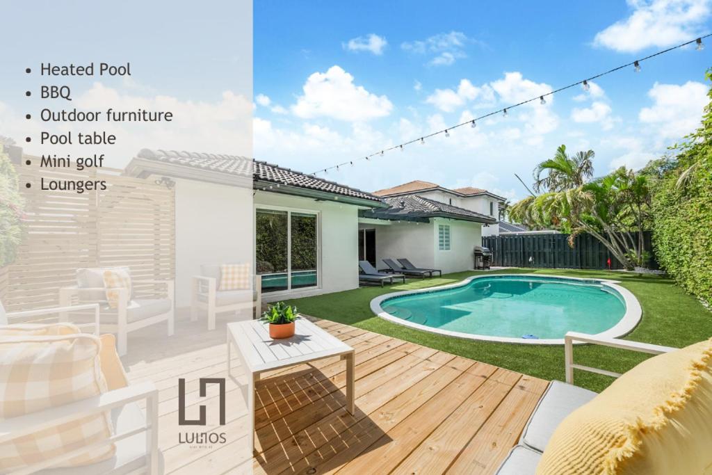 Deluxe Miami House w 5BR Mini Golf & Heated Pool L62 - Casa De Cinco Dormitorios