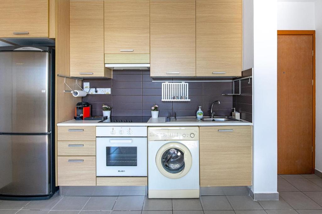 Kuchyň nebo kuchyňský kout v ubytování Cosy Apart at Lykavitos