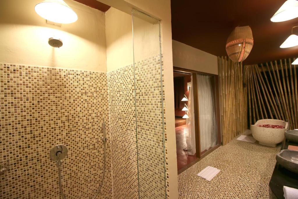 Koupelna v ubytování Sky Suites