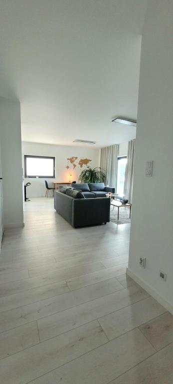 a large living room with a couch and a table at BAST 17 DOM duży parking , Mandoria , PTAK , 2 Sypialnie lub 1 sypialnia, taras , Autostrada A1, Kalinowskiego 17E WIFI in Łódź