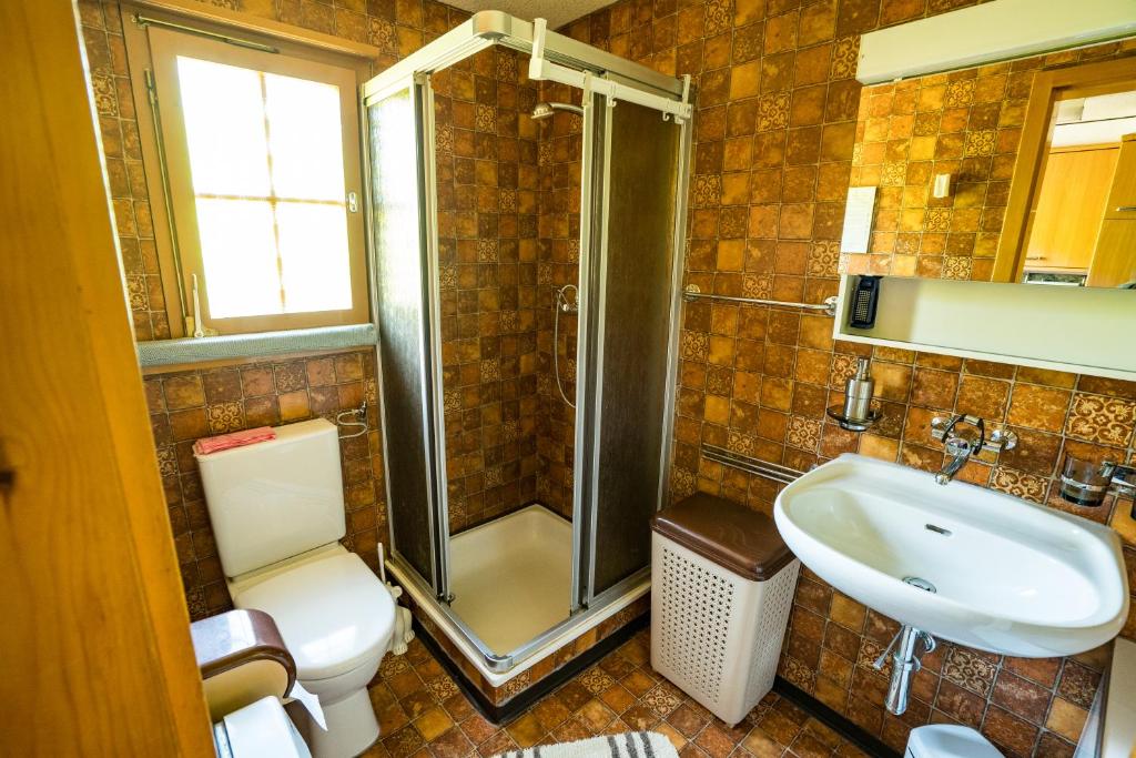 Koupelna v ubytování Haus Chalet Beverin