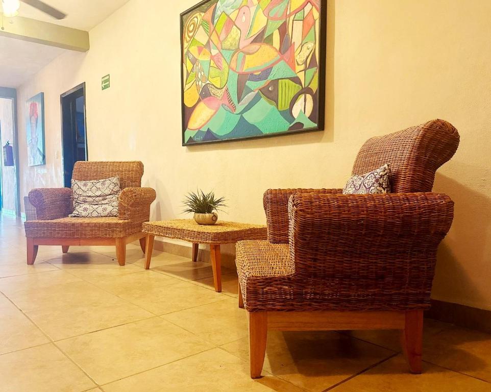 Posezení v ubytování El Roble Hotel